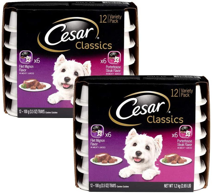 Cesar Canine Cuisine Beef Multi-Pack Wet Dog Food - 3.5 oz - Case of 24
