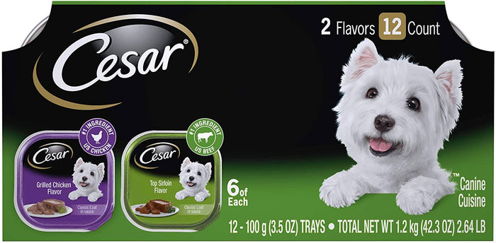 Cesar Canine Cuisine Beef & Poultry Multi-Pack Wet Dog Food - 3.5 oz - Case of 24