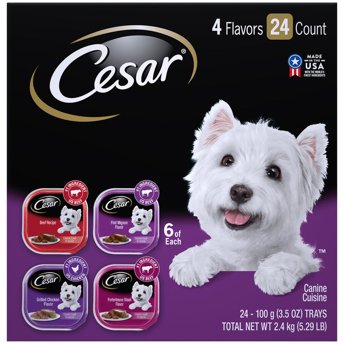 Cesar Canine Cuisine Breakfast Lovers Multi-Pack Wet Dog Food - 3.5 oz - Case of 24