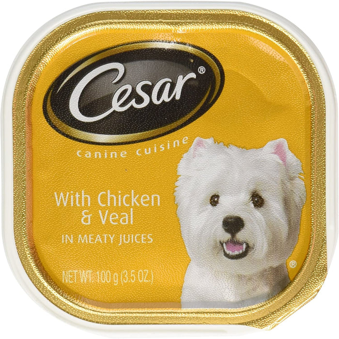 Cesar Canine Cuisine Chicken & Veal in Meaty Juices Wet Dog Food - 3.5 oz - Case of 24