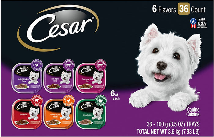 Cesar Canine Cuisine Classics Multi-Pack Wet Dog Food - 3.5 oz - Case of 36