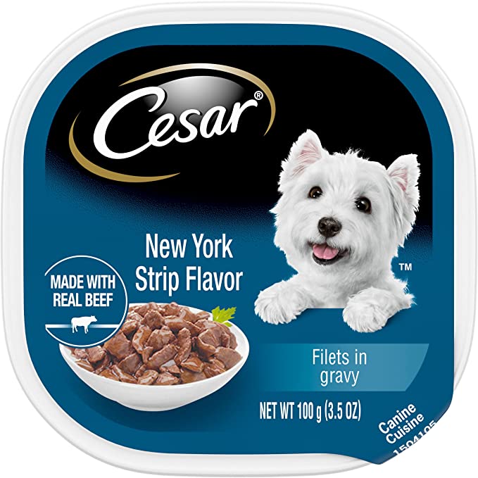 Cesar Canine Cuisine Gourmet Filets New York Strip Flavor Wet Dog Food - 3.5 oz - Case of 24  