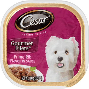 Cesar Canine Cuisine Gourmet Filets Prime Rib Flavor Wet Dog Food - 3.5 oz - Case of 24