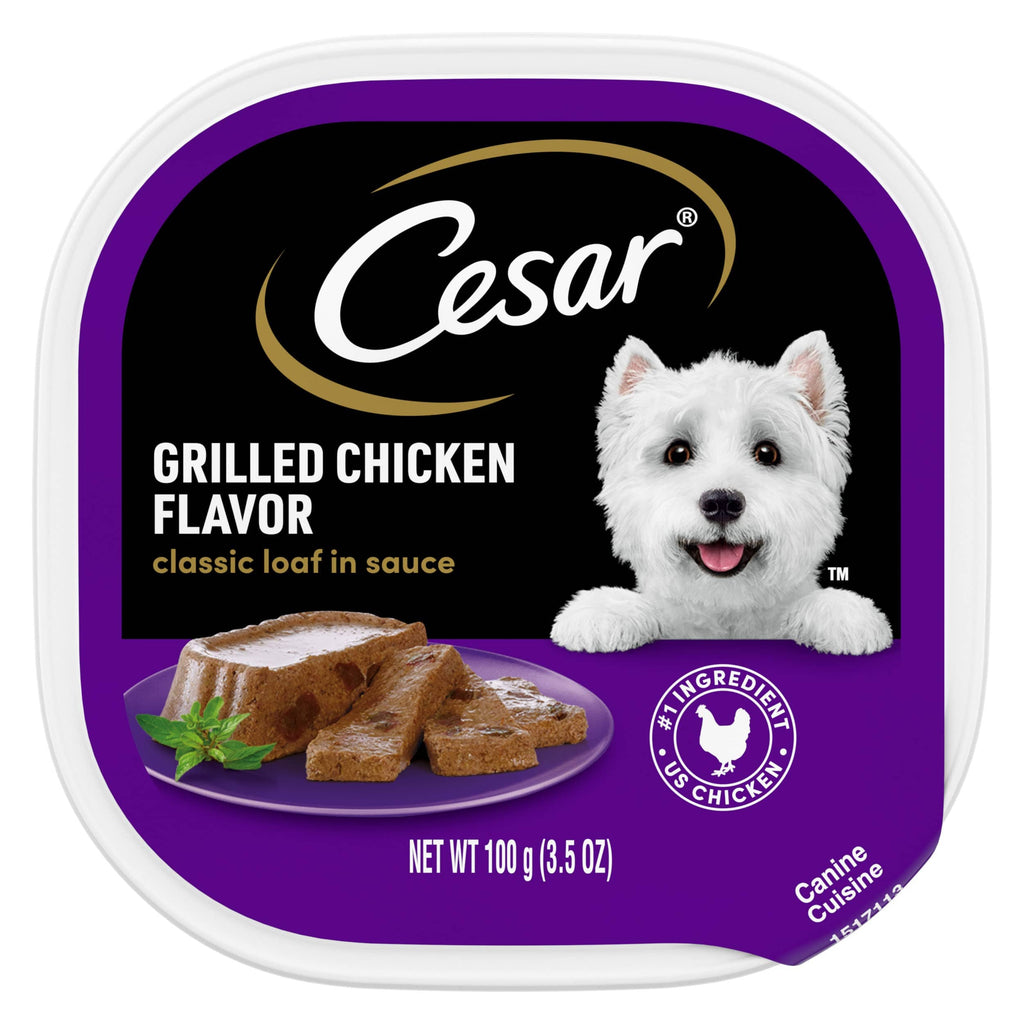 Cesar Canine Cuisine Grilled Chicken Flavor in Sauce Wet Dog Food - 3.5 oz - Case of 24  
