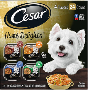 Cesar Canine Cuisine Home Delights Multi-Pack Wet Dog Food - 3.5 oz - Case of 24