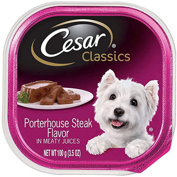 Cesar Canine Cuisine Porterhouse Steak Flavor in Meaty Juices Wet Dog Food - 3.5 oz - Case of 24  