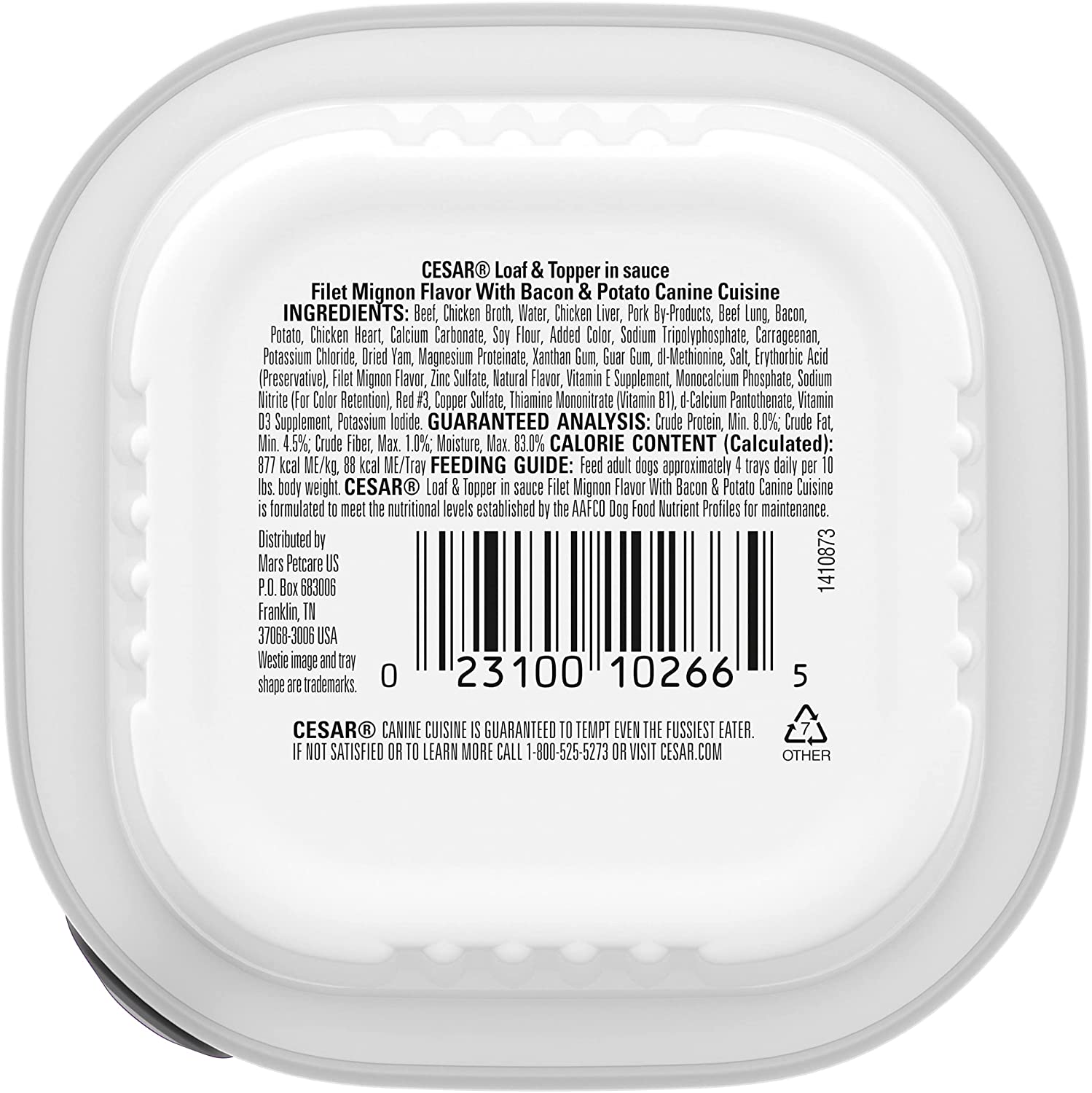 Cesar Canine Cuisine Savory Filet Mignon with Bacon and Potato Wet Dog Food - 3.5 oz - Case of 24  