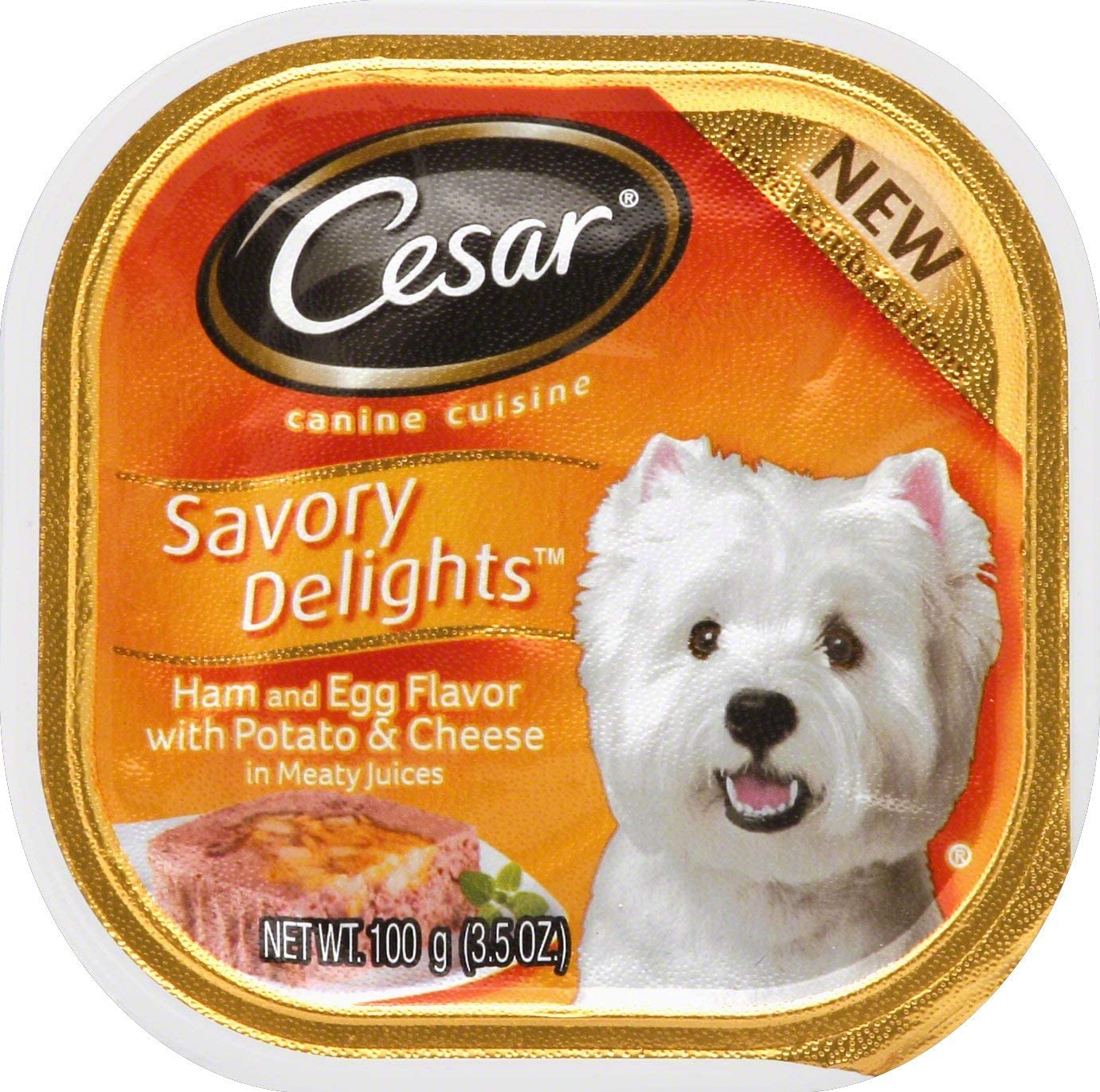 Cesar Canine Cuisine Savory Ham, Egg, Cheese & Potato Wet Dog Food - 3.5 oz - Case of 24  
