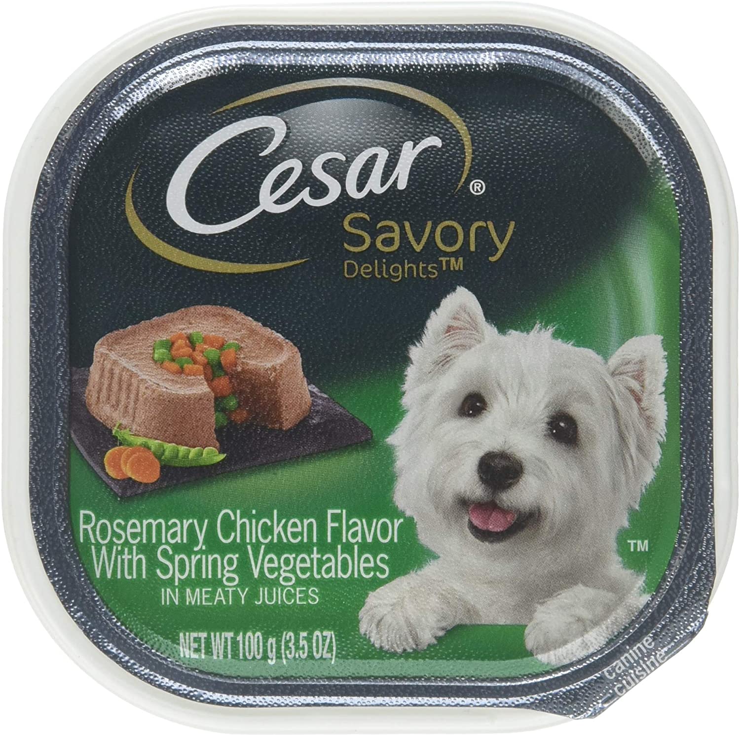 Cesar Canine Cuisine Savory Rosemary Chicken Flavor with Vegetables Wet Dog Food - 3.5 oz - Case of 24  