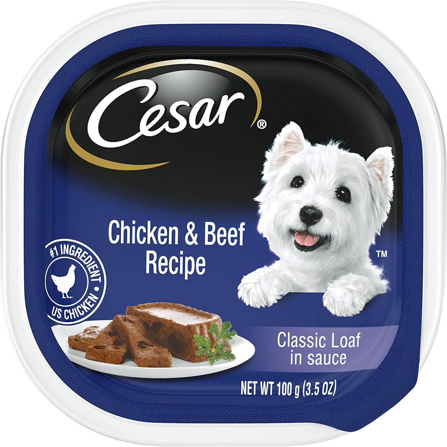 Cesar Canine Cuisine with Chicken & Beef in meaty juices Wet Dog Food - 3.5 oz - Case of 24  