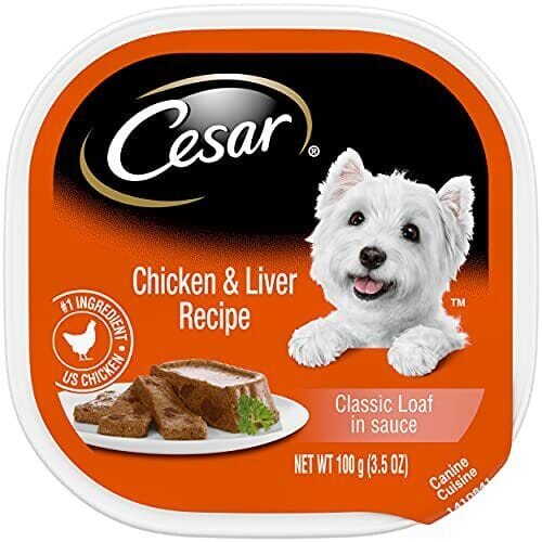 Cesar Canine Cuisine with Chicken & Liver in meaty juices Wet Dog Food - 3.5 oz - Case of 24  
