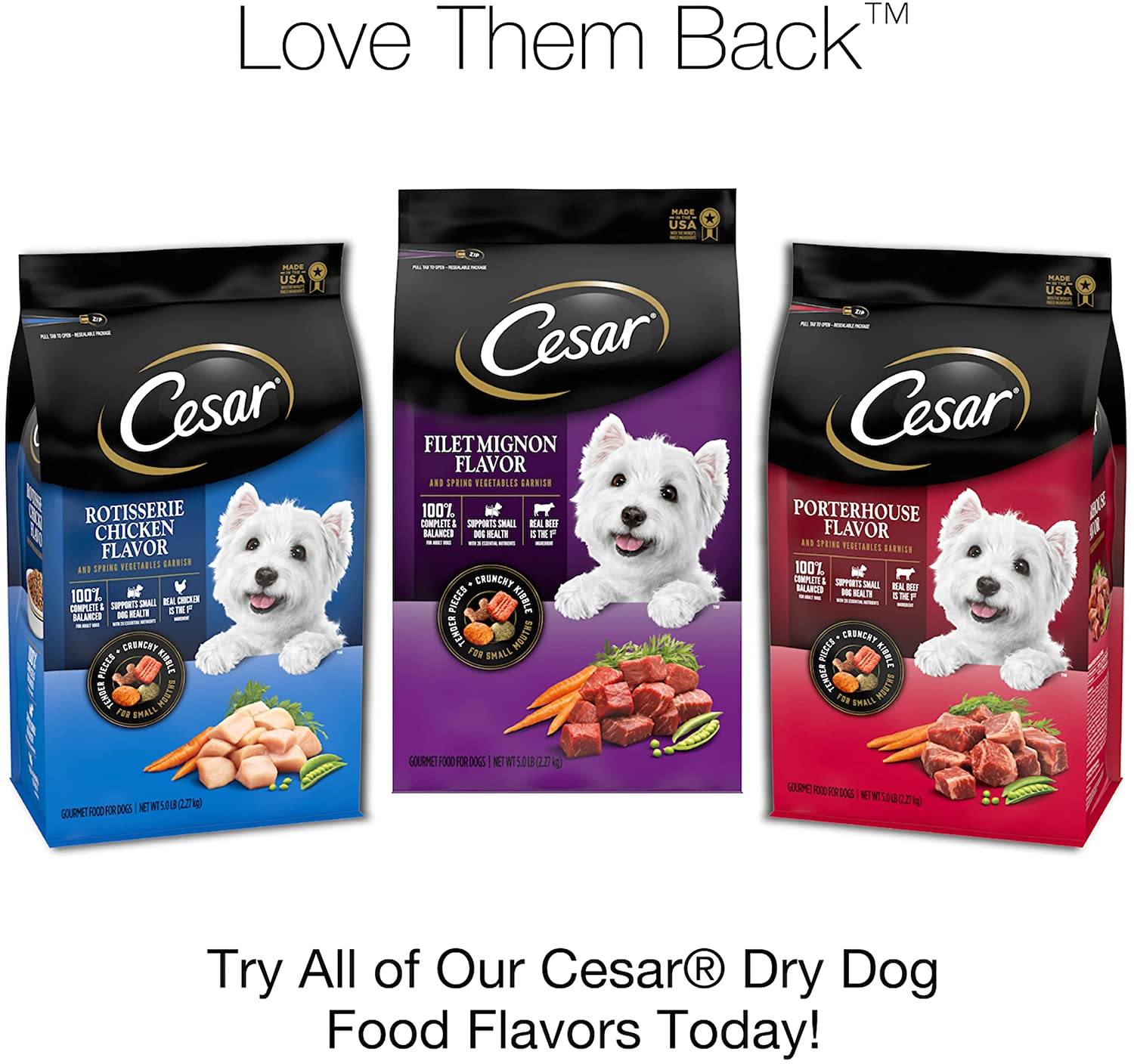 Cesar Dry Filet Mignon with Spring Vegetables Gourmet Dry Dog Food - 12 lb Bag  