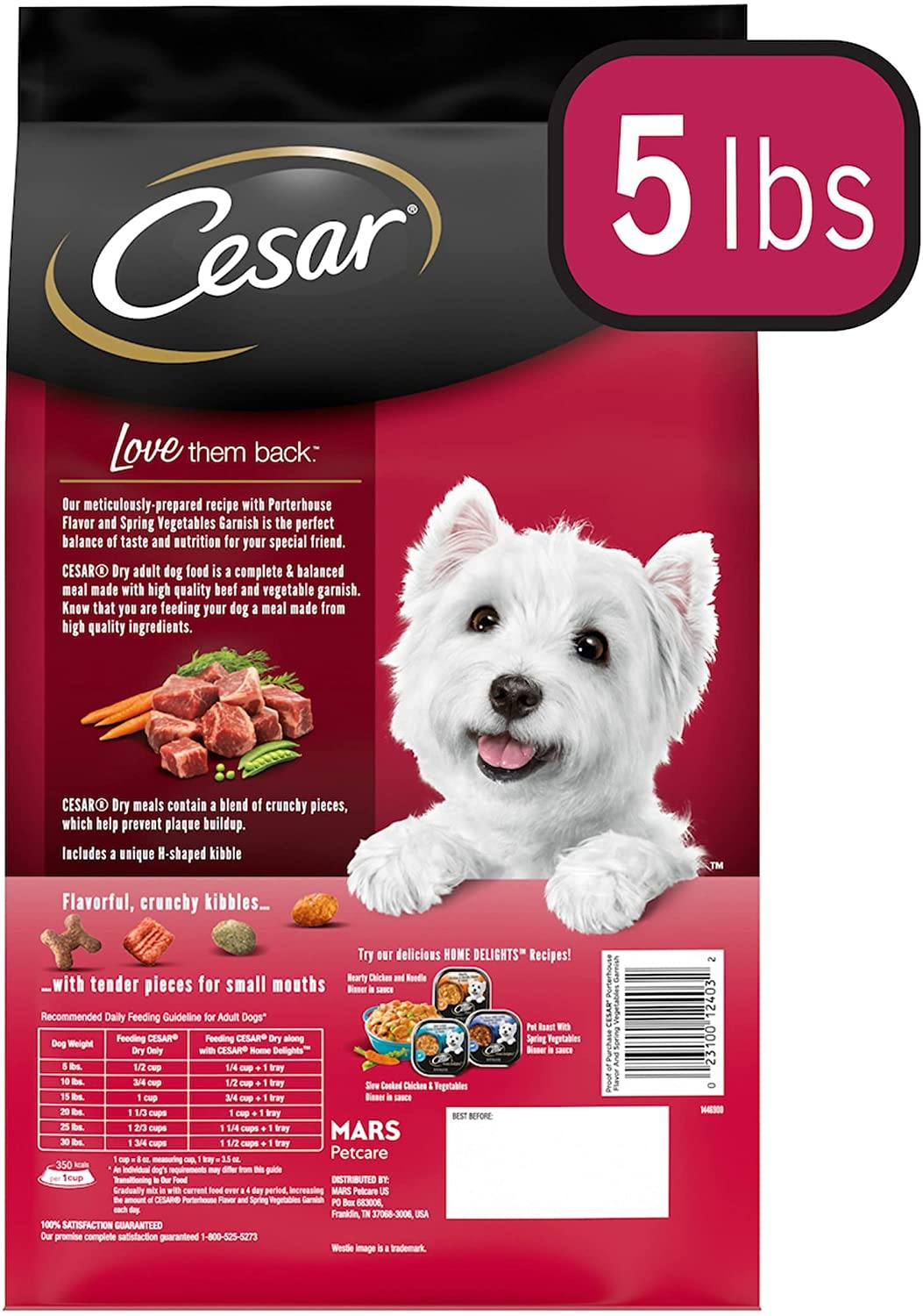 Cesar Dry Porterhouse Flavor Gourmet Dry Dog Food - 5 lb Bag  