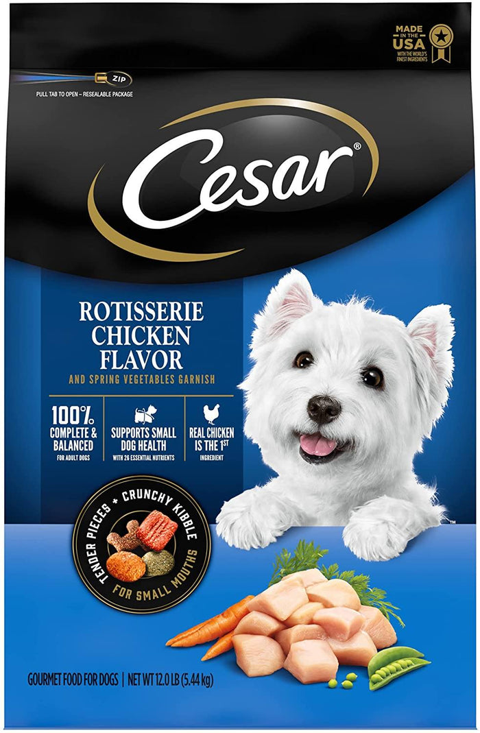 Cesar Dry Rotisserie Chicken Flavor Gourmet Dry Dog Food - 12 lb Bag