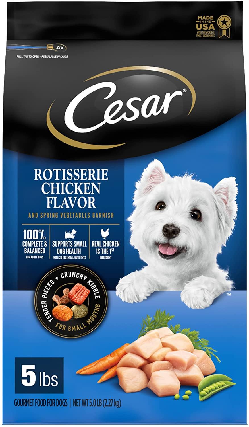 Cesar Dry Rotisserie Chicken with Spring Vegetables Gourmet Dry Dog Food - 5 lb Bag  