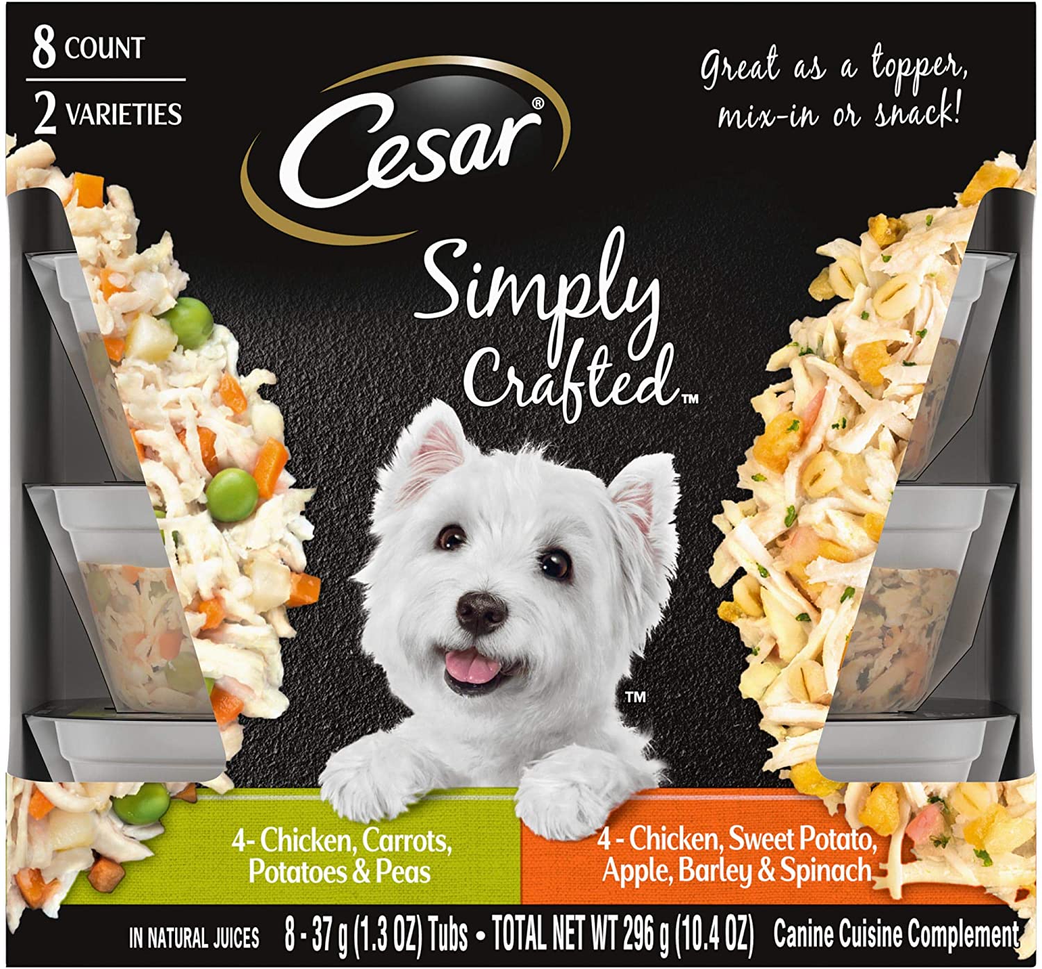 Cesar Simply Chicken, Carrots, Sweet Potato and Apple Multi-Pack Wet Dog Food - 3.5 oz - Case of 16  