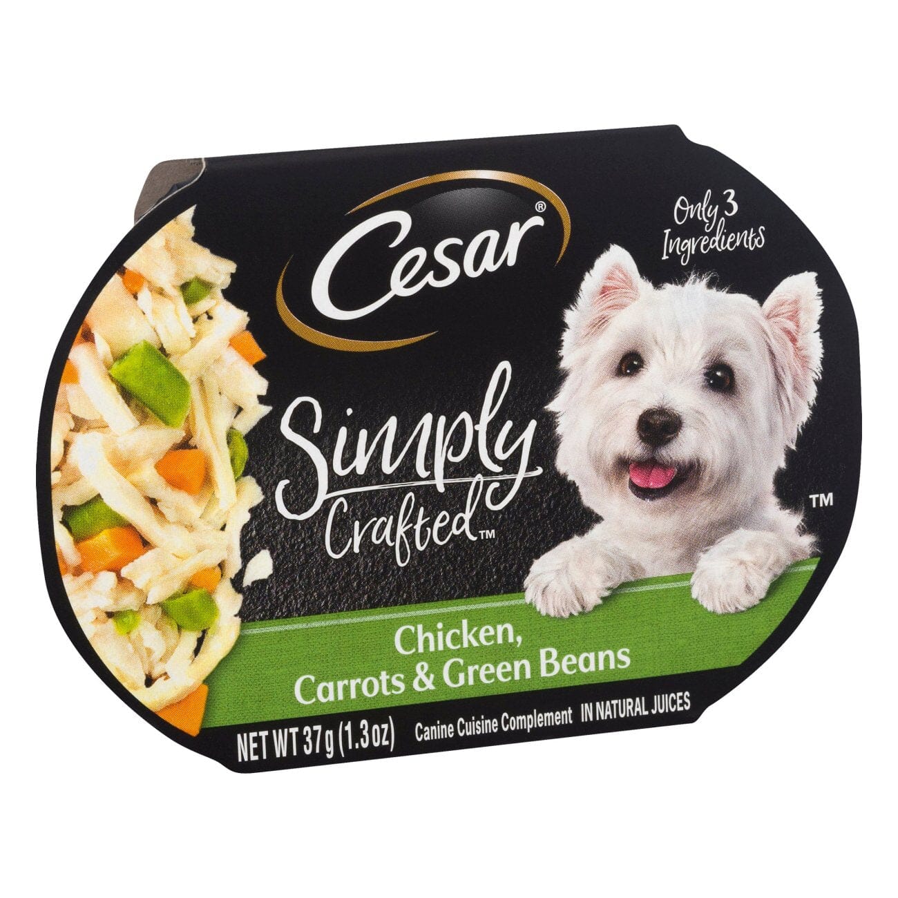 Cesar Simply Crafted Chicken, Carrot, Green Bean Wet Dog Food - 1.3 oz - Case of 10  