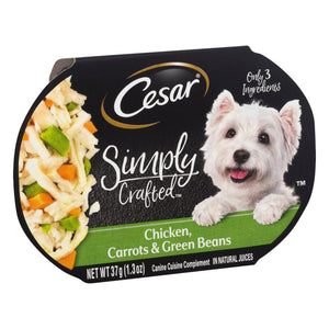 Cesar Simply Crafted Chicken, Carrot, Green Bean Wet Dog Food - 1.3 oz - Case of 10