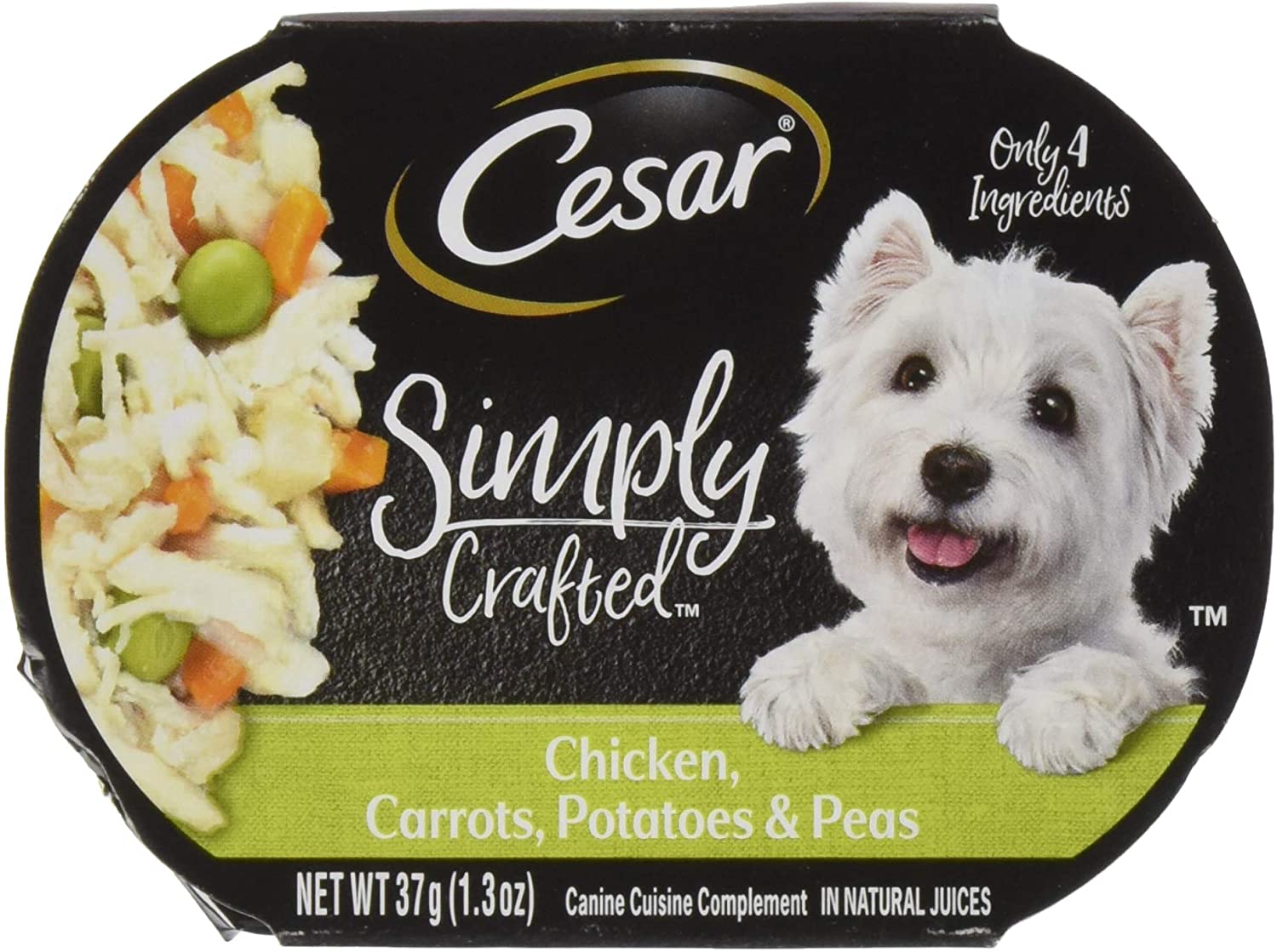 Cesar Simply Crafted Chicken, Carrot, Potato Wet Dog Food - 1.3 oz - Case of 10  