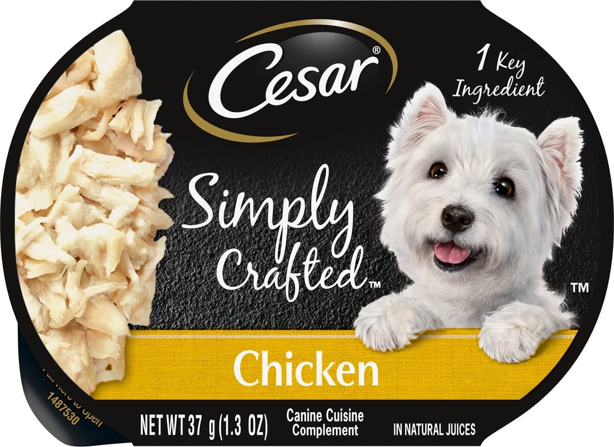 Cesar Simply Crafted Chicken Wet Dog Food - 1.3 oz - Case of 10  