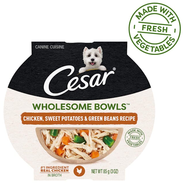 Cesar Wholesome Bowls Chicken, Sweet Potato & Green Beans Wet Dog Food - 3 oz - Case of 10