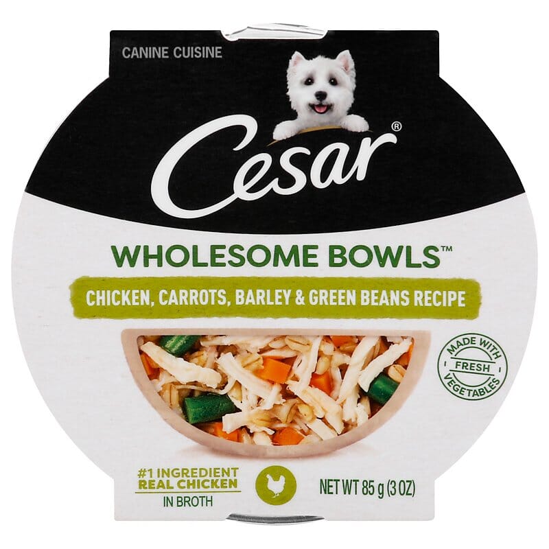 Cesar Wholesome Bowls Chicken,Carrot,Barley & Green Beans Wet Dog Food - 3 oz - Case of 10  