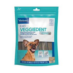 C.E.T. Veggiedent Tartar Control Dog Dental Dog Chews - Extra Small - 30 Count