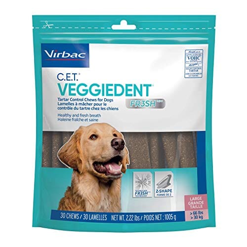 C.E.T. Veggiedent Tartar Control Dog Dental Dog Chews - Large - 30 Count