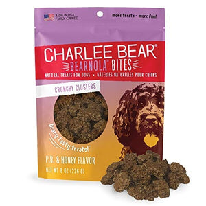 Charlee Bear Bearnola Bites Soft and Chewy Dog Treats - Peanut Butter and Honey - 8 Oz