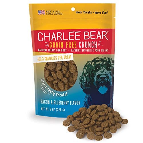 Charlee Bear Grain-Free Crunch Soft and Chewy Dog Treats - Bacon and Blueberry - 8 Oz  