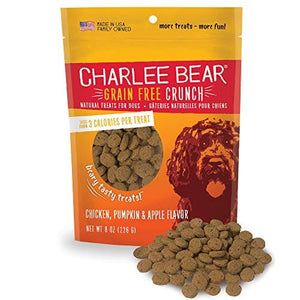 Charlee Bear Grain-Free Crunch Soft and Chewy Dog Treats - Chicken and Pumpkin - 8 Oz