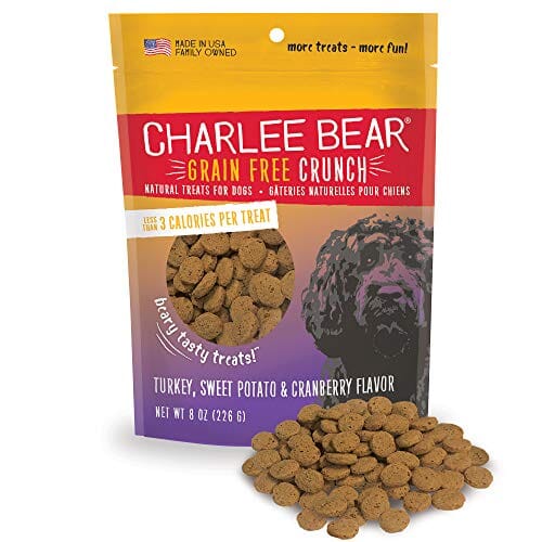 Charlee Bear Grain-Free Crunch Soft and Chewy Dog Treats - Turkey and Sweet Potato - 8 Oz  