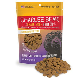 Charlee Bear Grain-Free Crunch Soft and Chewy Dog Treats - Turkey and Sweet Potato - 8 Oz