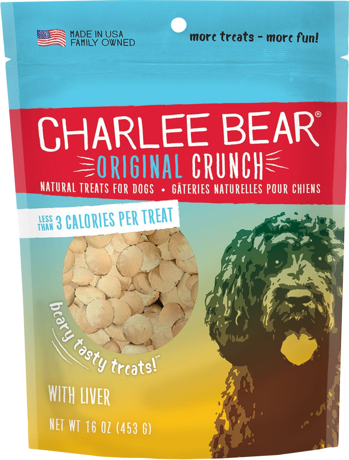 Charlee Bear Original Crunch Soft and Chewy Dog Treats - Chicken Liver - 16 Oz