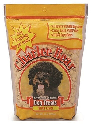 Charlee Bear Original Crunch Soft and Chewy Dog Treats - Chicken Liver - 6 Oz