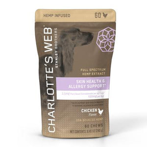 Charlotte's Webb Dog Hemp Skin Healthy Chew - 60 Count