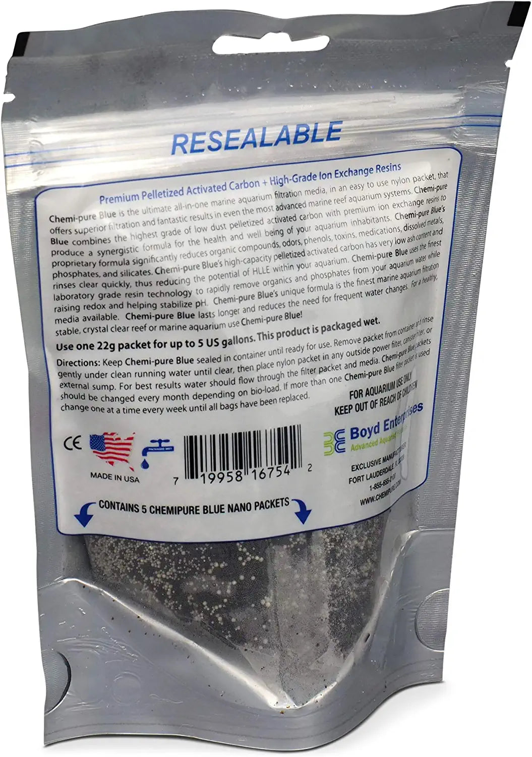 Chemi-Pure Blue Nano Packs Aquarium Filter Insert - 22 G - 5 Pack  