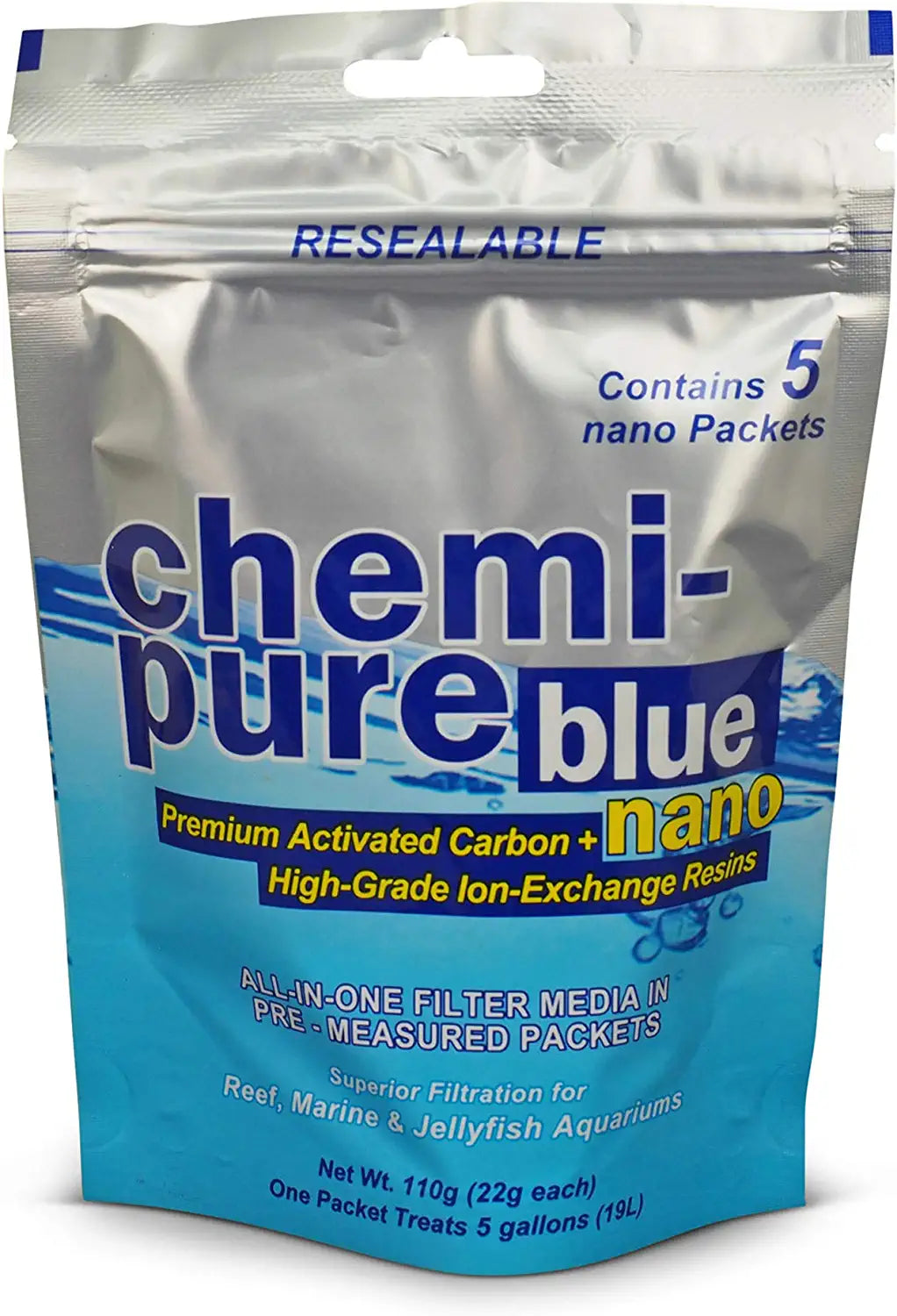 Chemi-Pure Blue Nano Packs Aquarium Filter Insert - 22 G - 5 Pack  