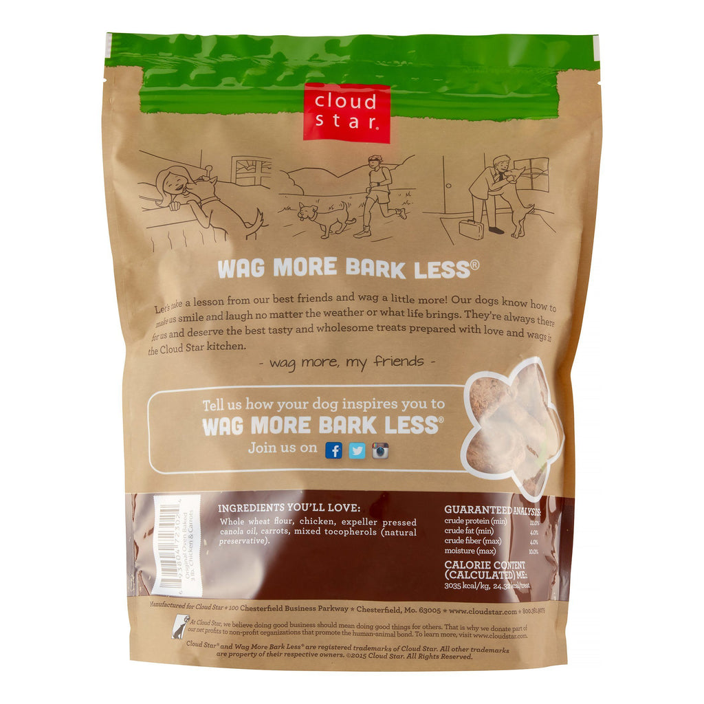 Cloud Star Chicken & Carrots Baked Crunchy Biscuit Dog Treats - 3 lb Bag  