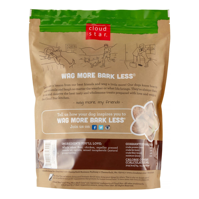 Cloud Star Chicken & Carrots Baked Crunchy Biscuit Dog Treats - 3 lb Bag