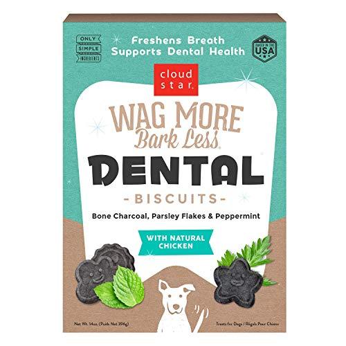 Cloud Star Dental Biscuit Baked Crunchy Biscuit Dog Treats - Chicken Charcoal Parsley Mint  