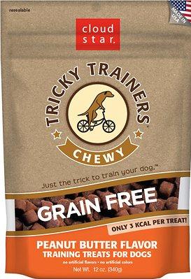 Cloud Star Grain Free Peanut Butter Chewy Tricky Trainers Soft and Chewy Dog Treats - 12 oz  