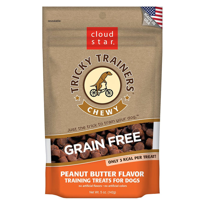Cloud Star Grain Free Peanut Butter Chewy Tricky Trainers Soft and Chewy Dog Treats - 5 oz