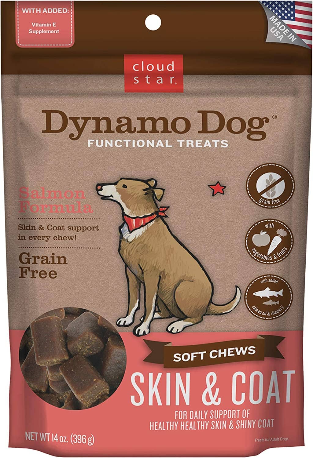 Cloud Star Skin & Coat Dynamo Dog Salmon Soft and Chewy Dog Treats - 14 Oz  