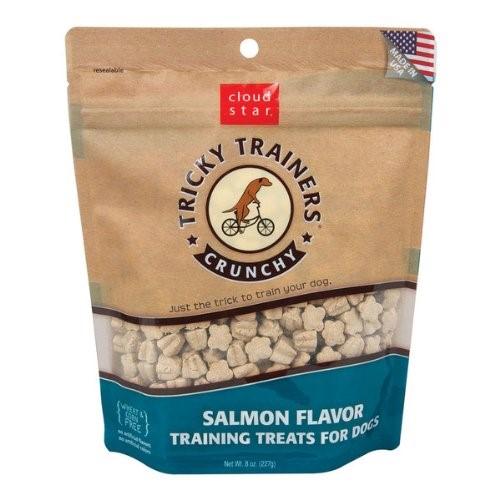 Cloud Star Tricky Trainers Salmon Crunchy Tricky Trainers Biscuit Crunchy Dog Treats - 8 oz Bag  