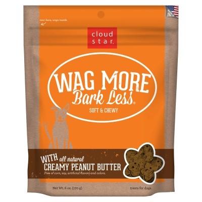 Cloud Star Wag More Bark Less Creamy Peanut Butter Soft and Chewy Dog Treats - 6 oz Bag  