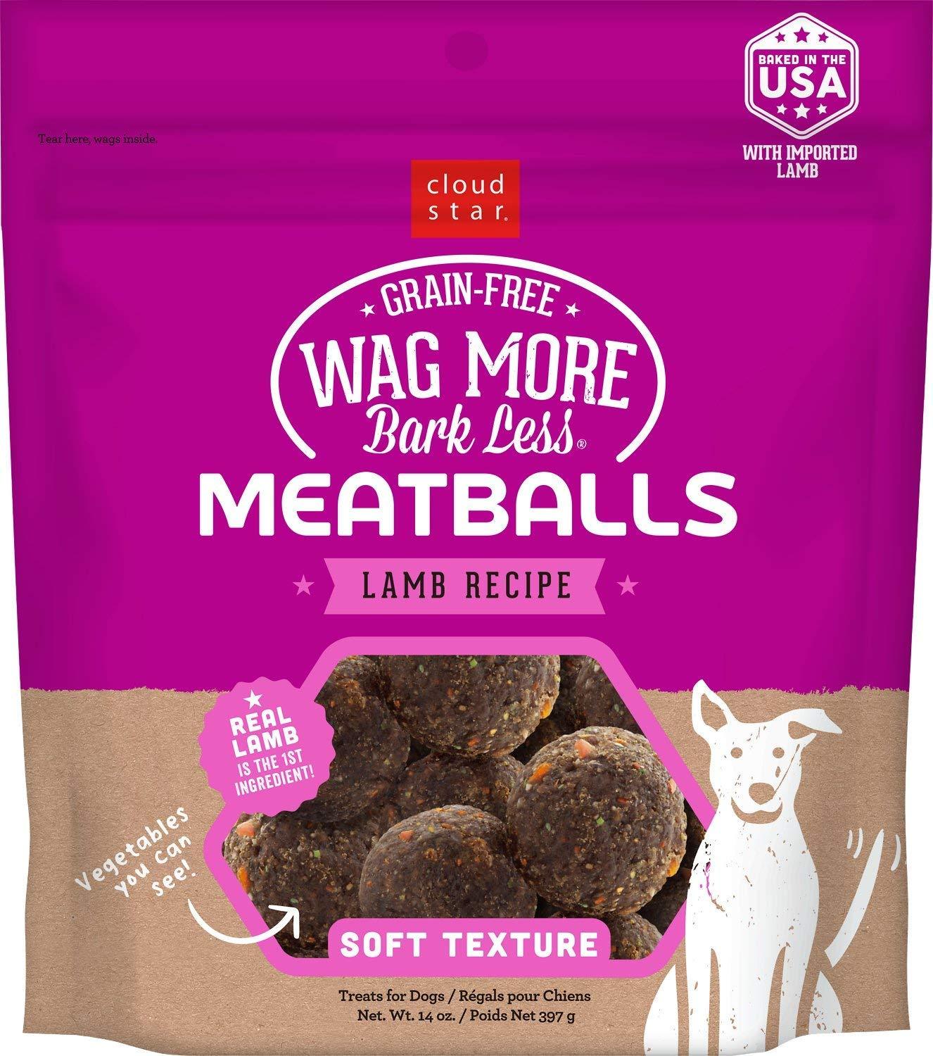 Cloud Star Wag More Bark Less Lamb Recipe Meatballs - 14 oz Bag  