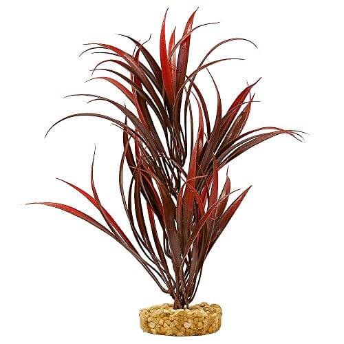 Colorburst Florals Blade Grass Plastic Aquarium Plant - Red - Large  