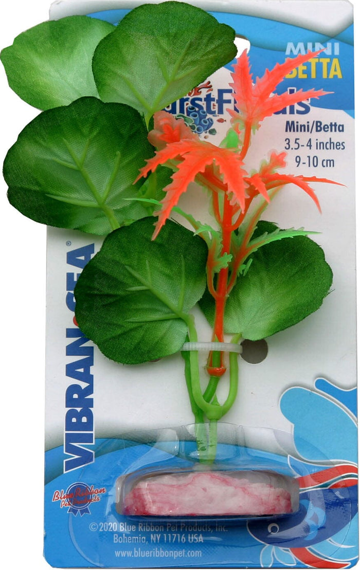 Colorburst Florals Broad Lily Leaf Silk Plastic Aquarium Plant - Green - Mini