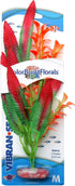 Colorburst Florals Crispus Silk Style Plastic Aquarium Plant - Red - Medium  